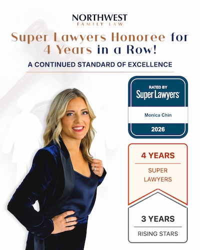 Northwest Family Law Super Lawyers honoree 2026 -- 4 years in a row - Monica Chin