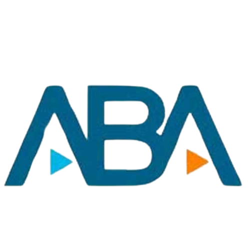ABA logo with blue and orange triangles