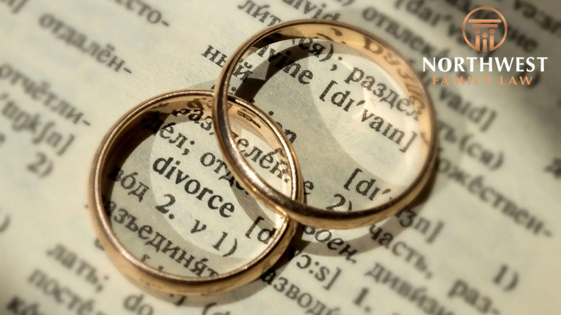 Wedding rings on divorce dictionary page