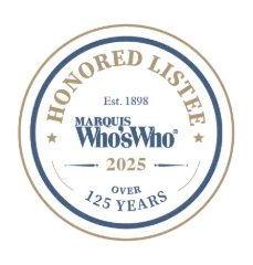 Marquis Who's Who 2025 honored listee badge
